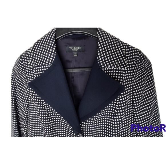 Talbots Jacket Polka Dot Short Lined Blazer Women's Size 8P - Picture 4 of 8